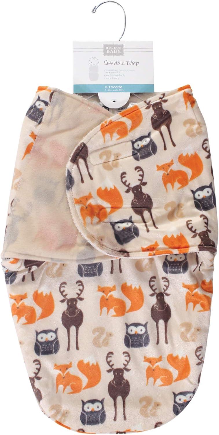 imageHudson Baby Unisex Baby Plush Swaddle Wrap Navy Star 03 MonthsForest