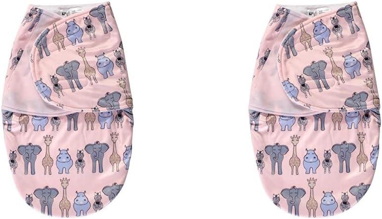 imageHudson Baby Unisex Baby Plush Swaddle Wrap Navy Star 03 MonthsPink Safari
