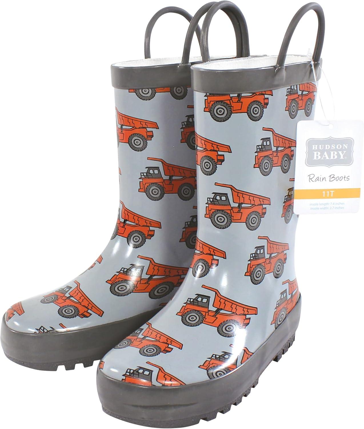 imageHudson Baby Unisex Baby and Toddler Rain BootsDump Truck