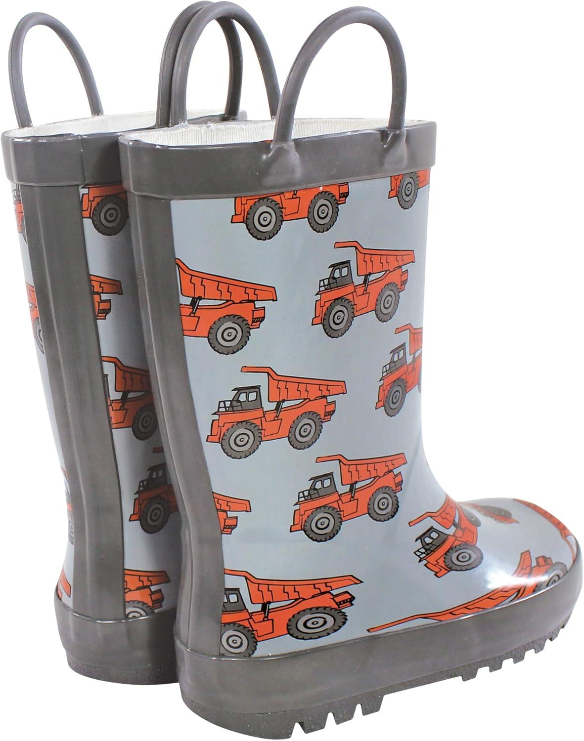 imageHudson Baby Unisex Baby and Toddler Rain BootsDump Truck