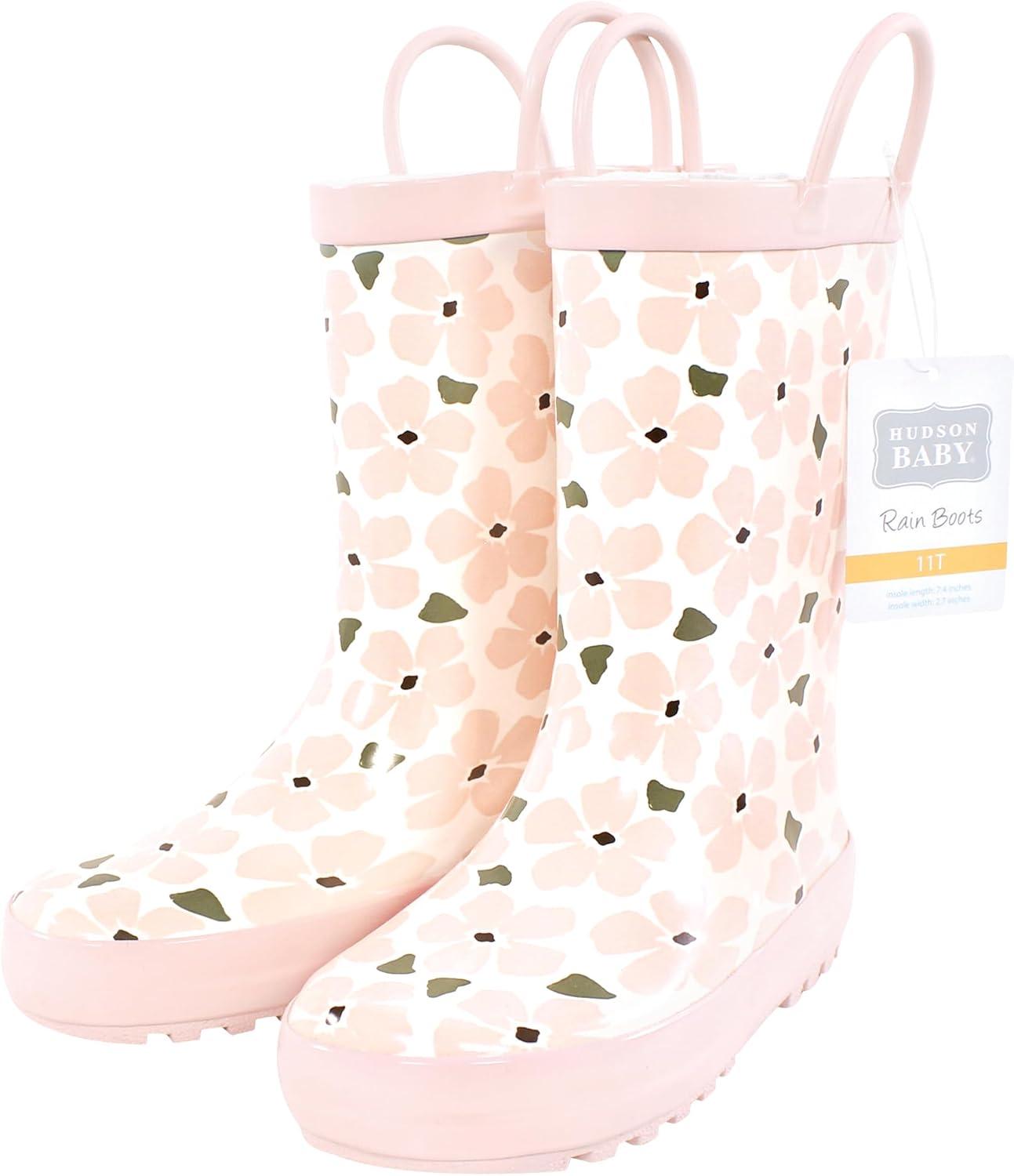 imageHudson Baby Unisex Baby and Toddler Rain BootsPink Sage Floral