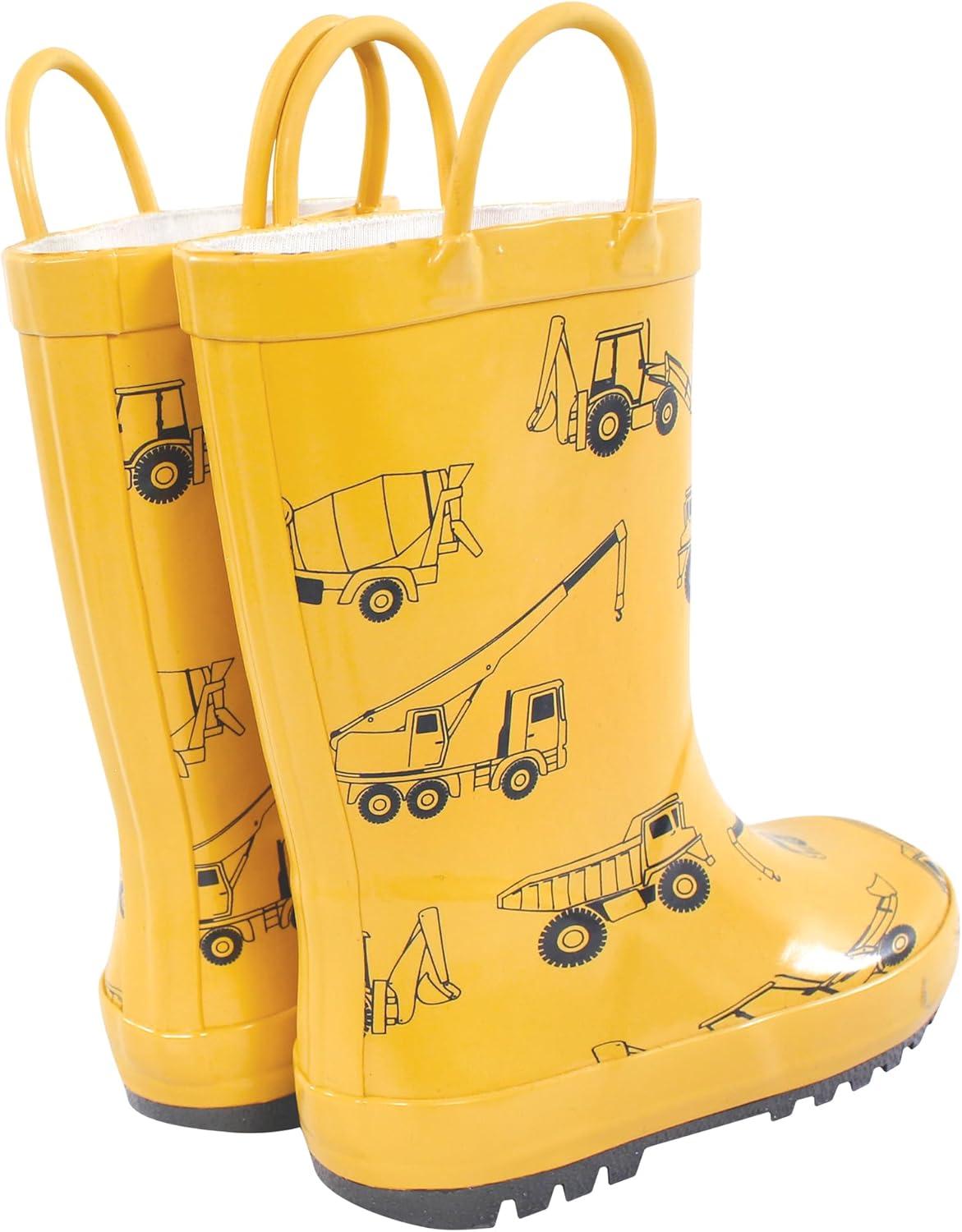 imageHudson Baby Unisex Baby and Toddler Rain BootsYellow Construction