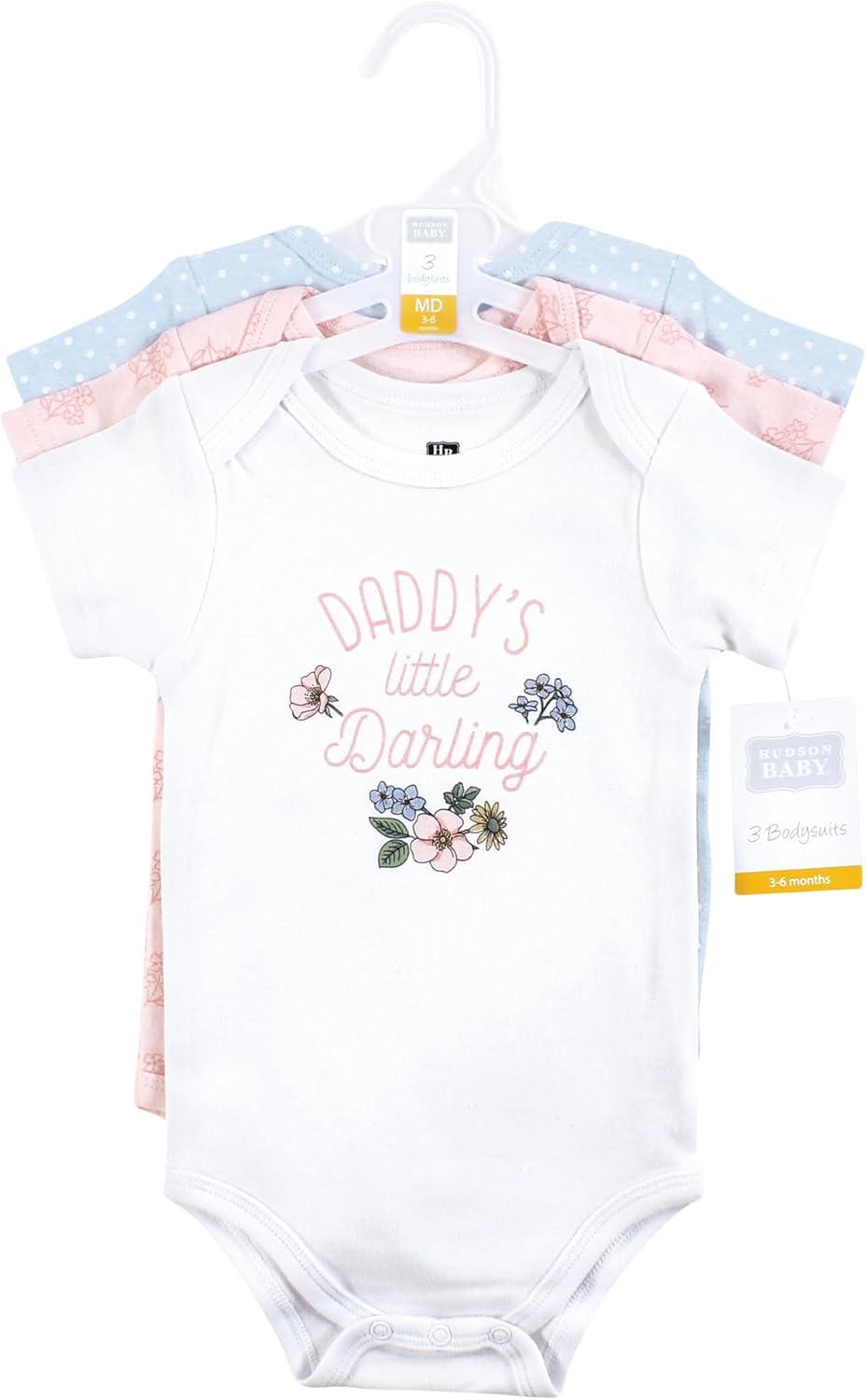 imageHudson Baby babyboys Cotton Bodysuits 3packDaddys Little Darling