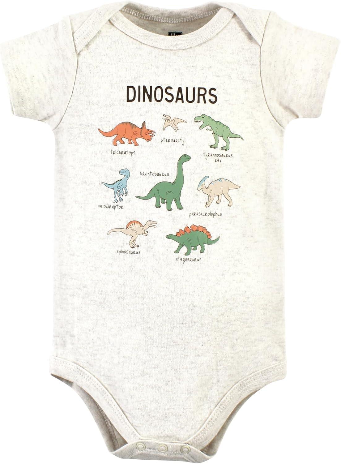 imageHudson Baby babyboys Cotton Bodysuits 3packDinosaur Adventures