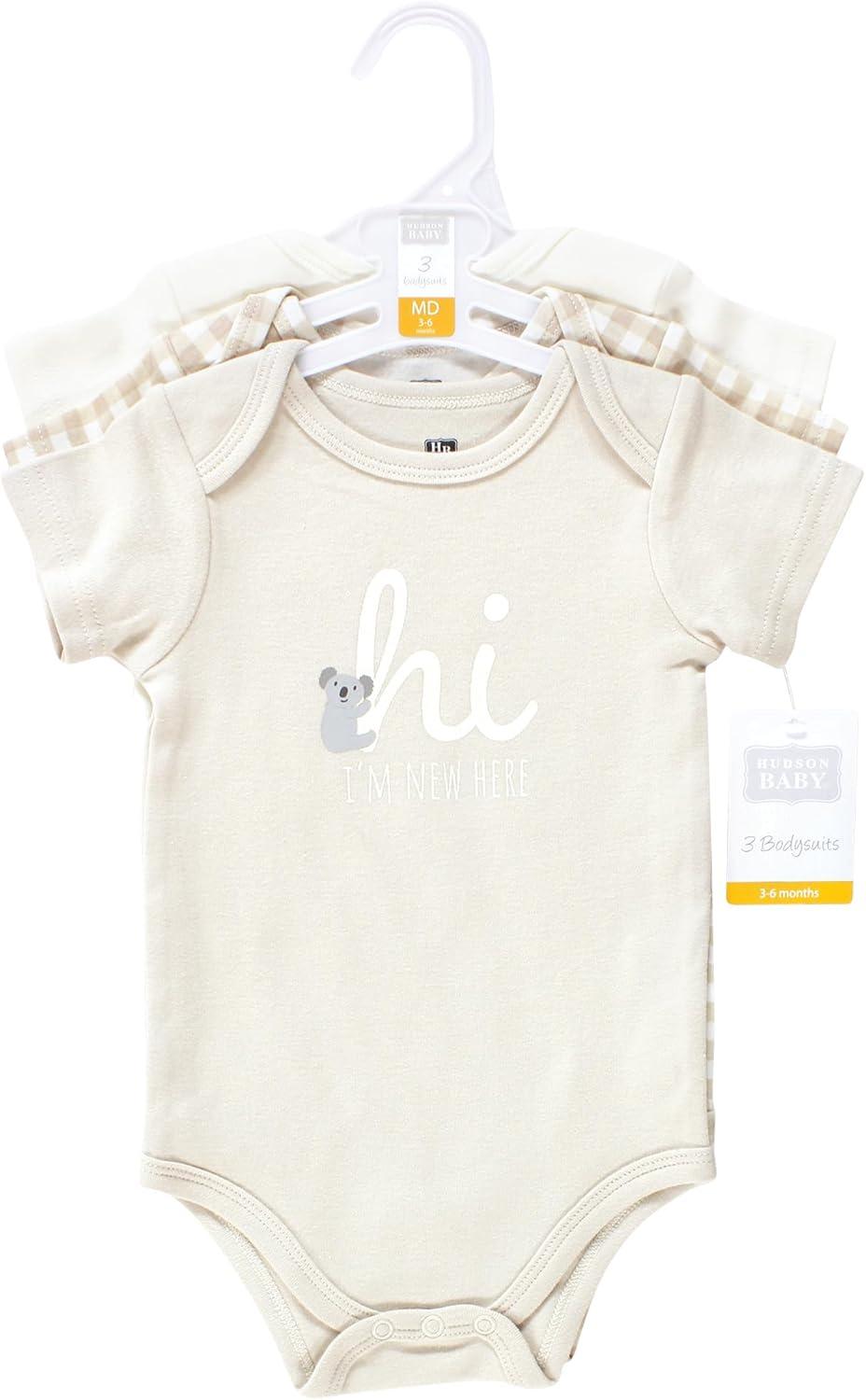 imageHudson Baby babyboys Cotton Bodysuits 3packNew Here