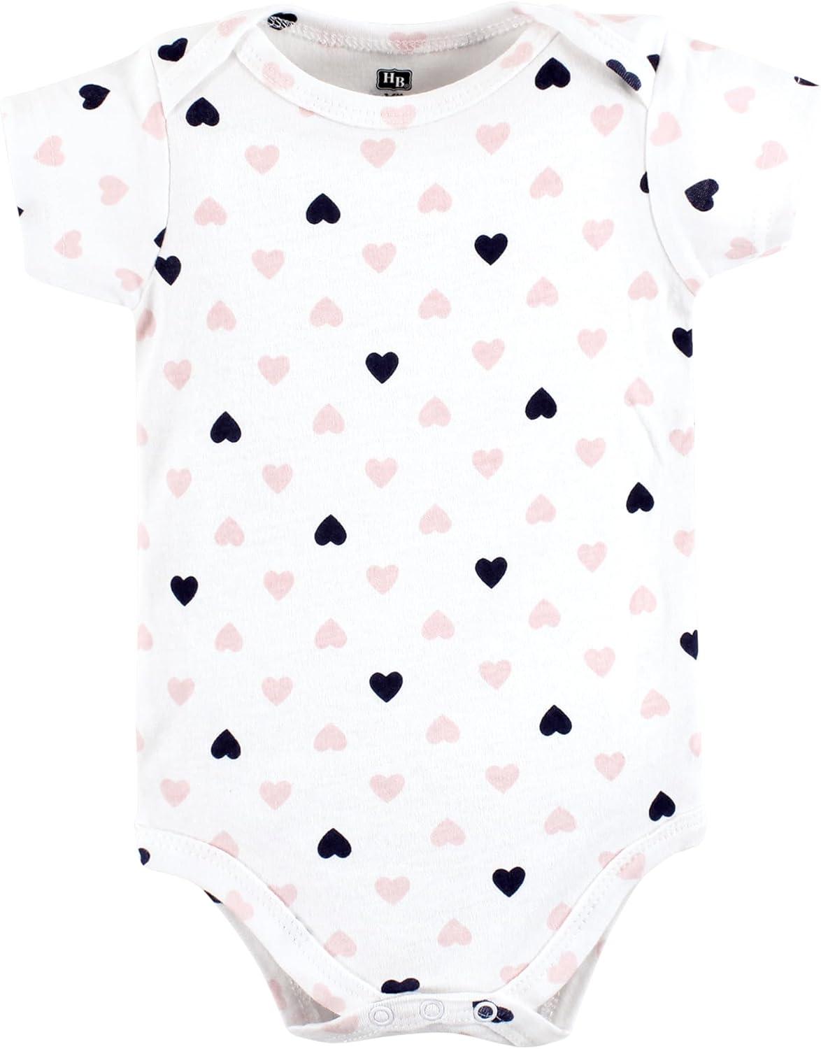 imageHudson Baby babygirls Cotton Bodysuits 5packGirl Daddy Pink Navy