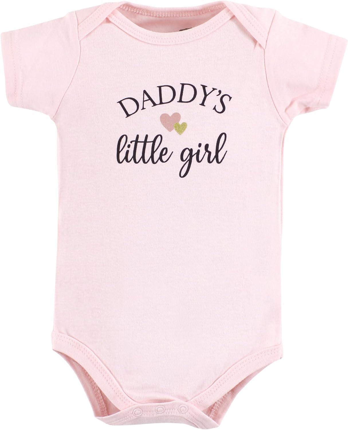 imageHudson Baby babygirls Cotton Bodysuits 5packGirl Daddy Pink Navy