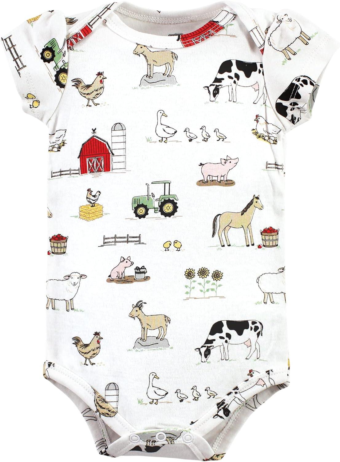 imageHudson Baby babygirls Cotton Bodysuits 5packGirl Farm