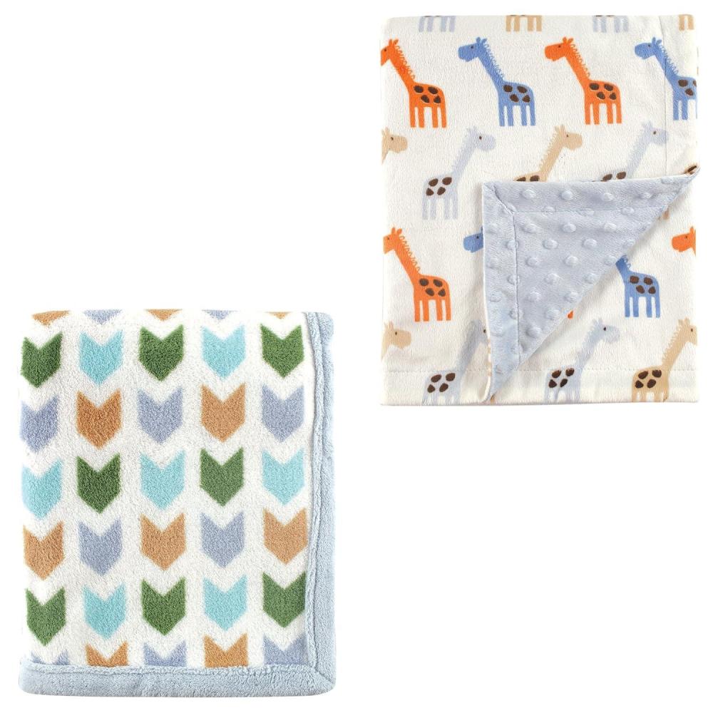image2Pk Plush Blanket Blue MoosePowder Blue One SizeBlue ArrowBlue Giraffe