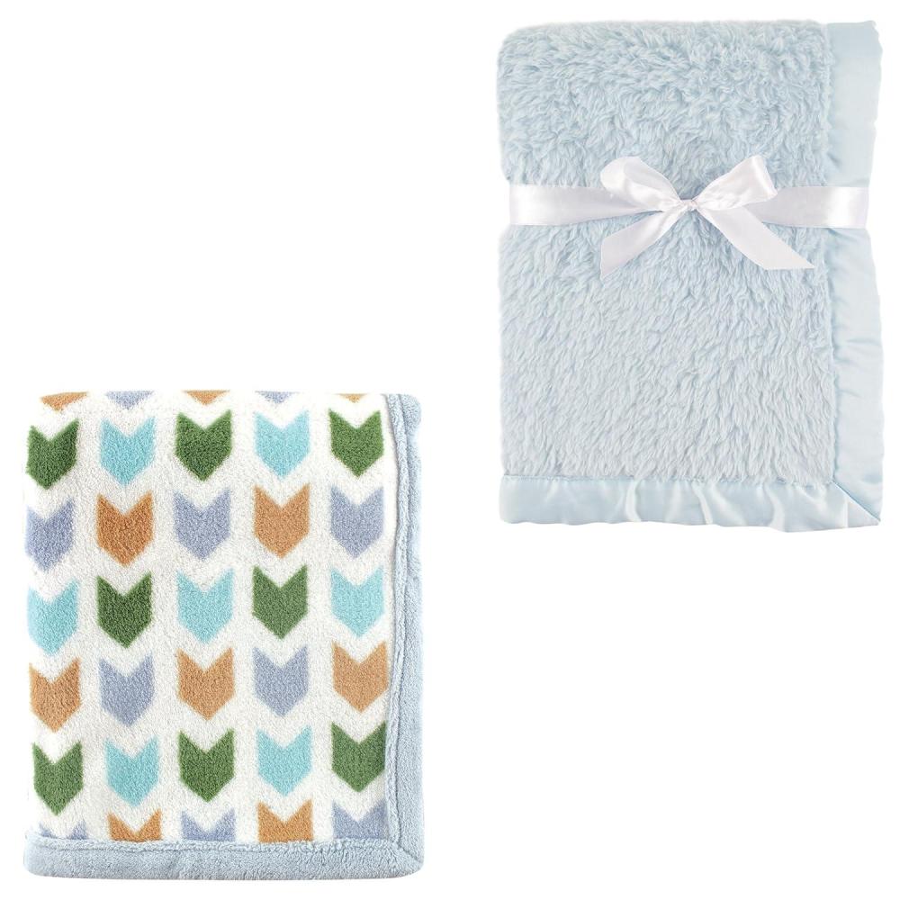 image2Pk Plush Blanket Blue MoosePowder Blue One SizeBlue ArrowPowder Blue