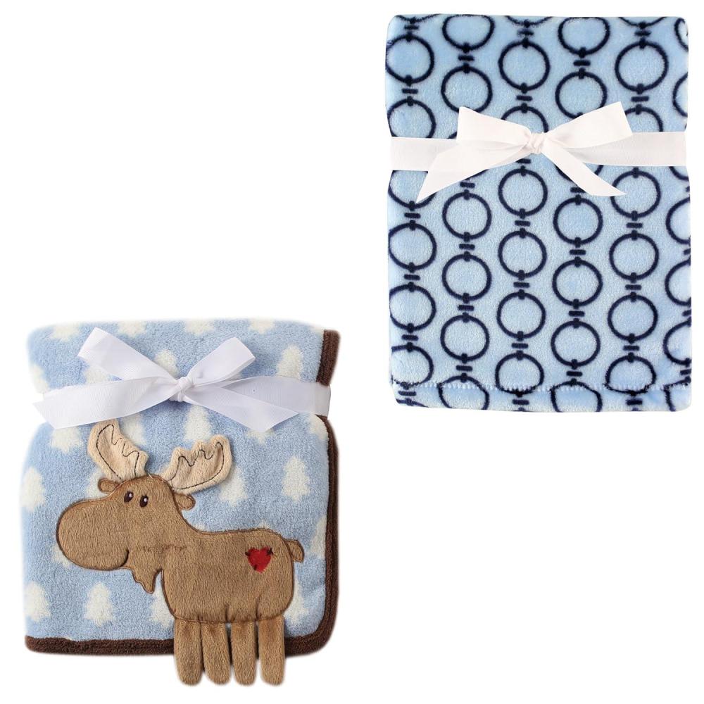 image2Pk Plush Blanket Blue MoosePowder Blue One SizeBlue MooseLinks