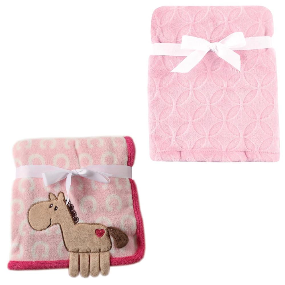 image2Pk Plush Blanket Blue MoosePowder Blue One SizePink PonyCircle