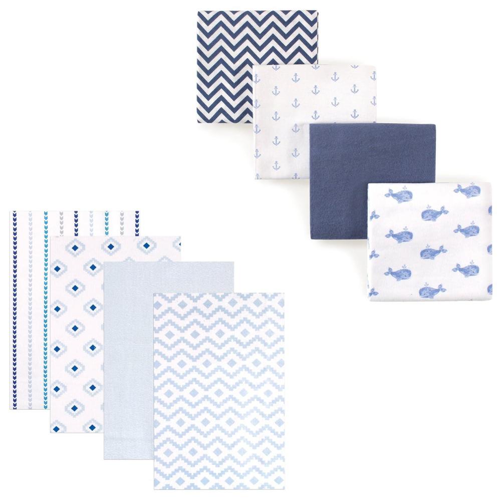 imageFlannel Receiving Blanket 8PackBoy ModernBlue Whale