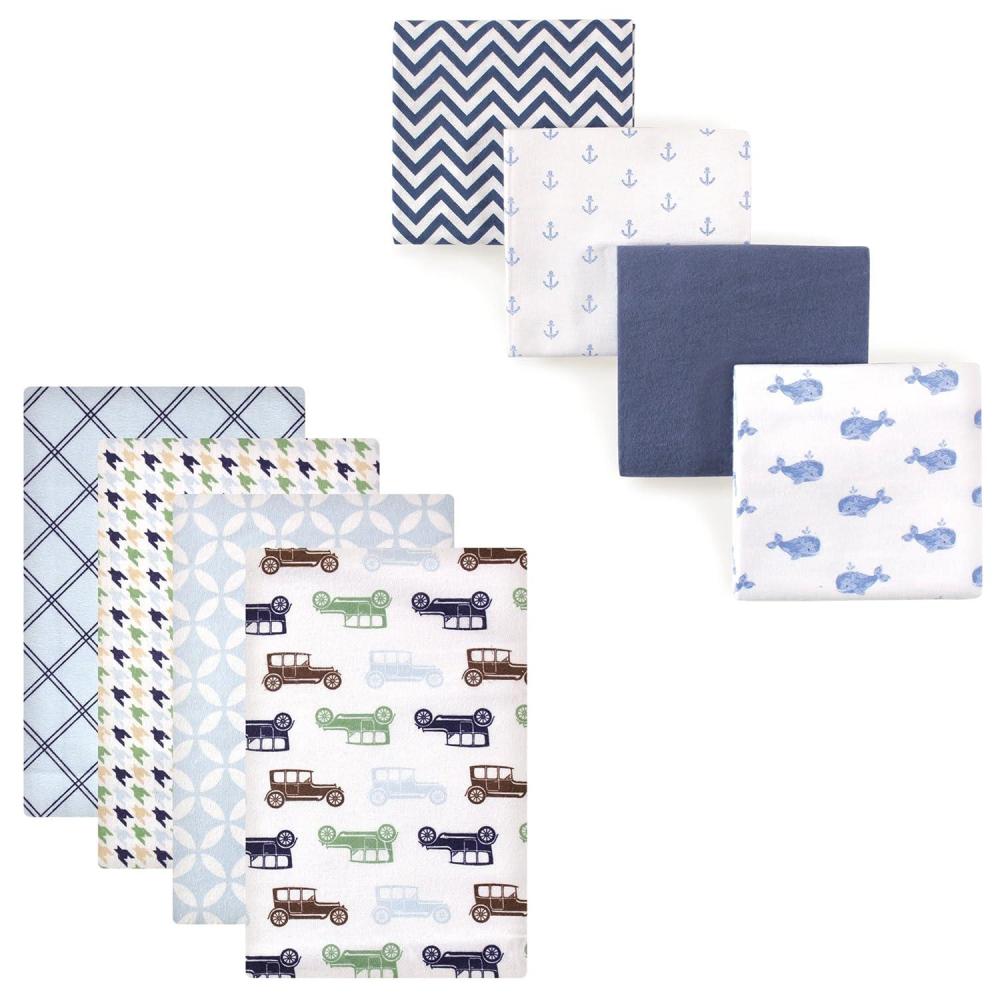 imageFlannel Receiving Blanket 8PackCarBlue Whale