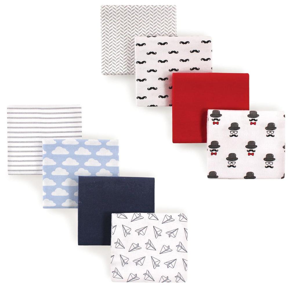 imageFlannel Receiving Blanket 8PackPaper AirplaneMustacheHat