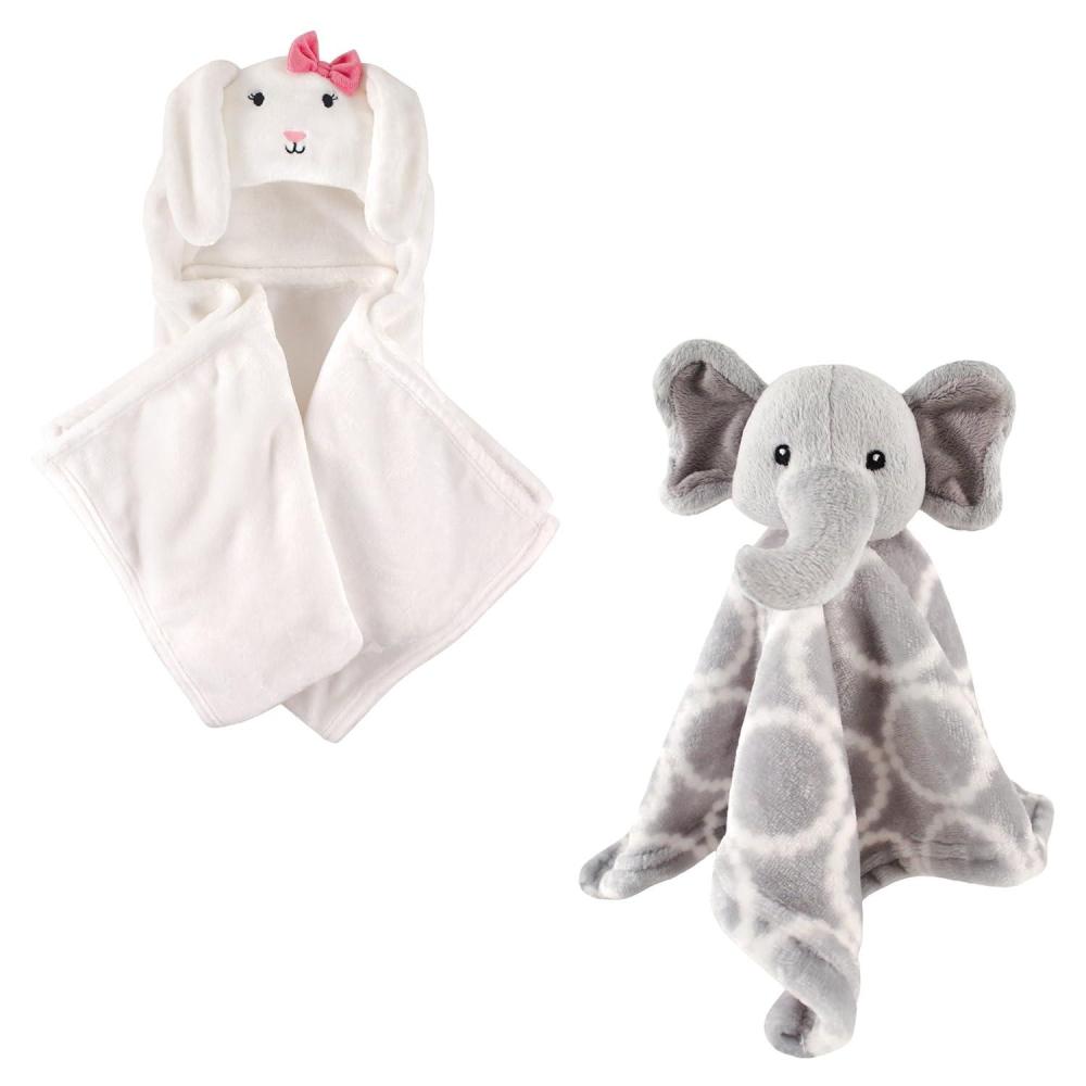 imageHooded Blanket ampamp Security BlanketBunnyGray Elephant