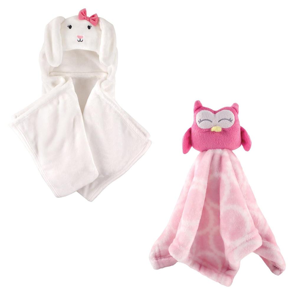 imageHooded Blanket ampamp Security BlanketBunnyPink Owl