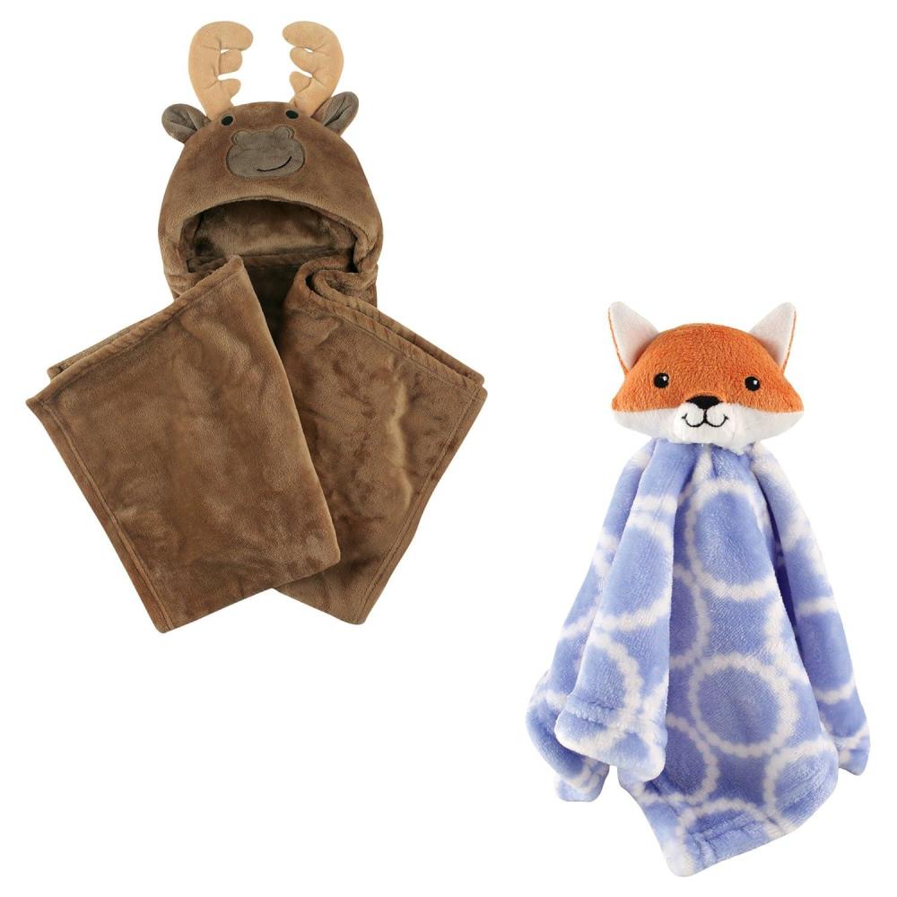 imageHooded Blanket ampamp Security BlanketMooseBlue Fox