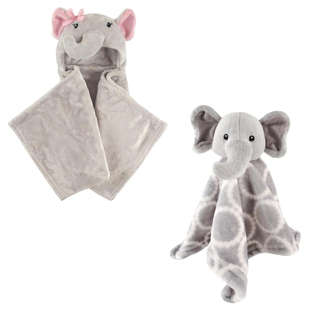 imageHooded Blanket ampamp Security BlanketPretty ElephantGray Elephant
