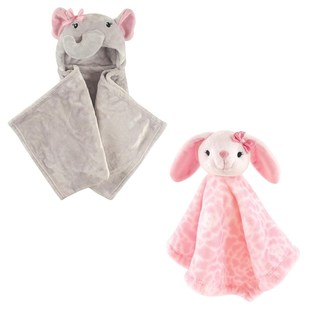 imageHooded Blanket ampamp Security BlanketPretty ElephantPink Bunny