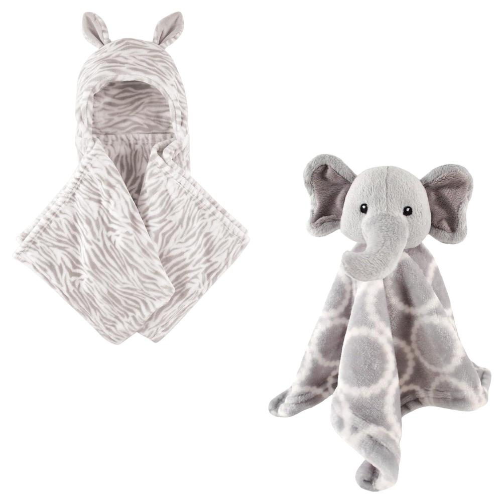 imageHooded Blanket ampamp Security BlanketZebraGray Elephant