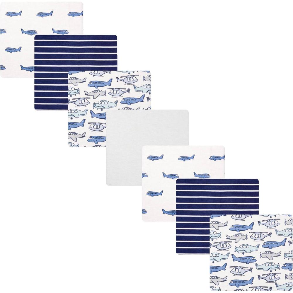 imageHudson Baby Infant Boys Cotton Flannel Receiving Blankets 7Pack Bundle Born To Fly One Size