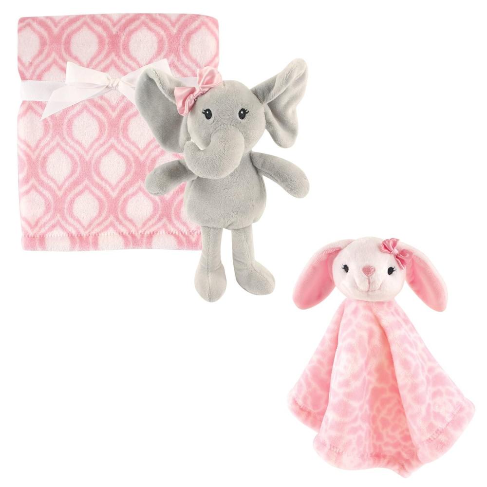 imageHudson Baby Plush Blanket Security Blanket ampamp ToyGirl ElephantPink Bunny