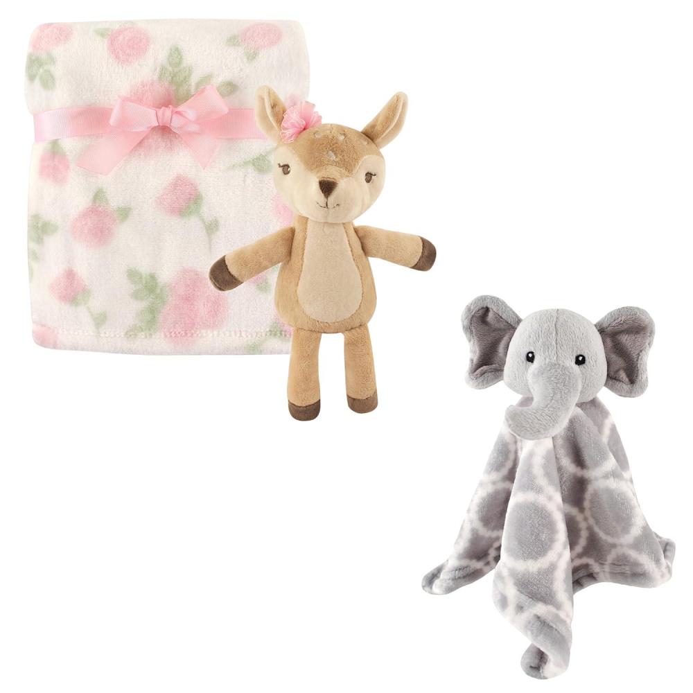 imageHudson Baby Plush Blanket Security Blanket ampamp ToyGirl FawnGray Elephant
