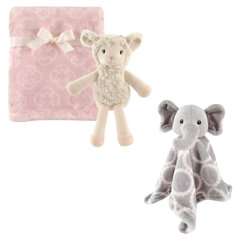 imageHudson Baby Plush Blanket Security Blanket ampamp ToyGirl LambGray Elephant