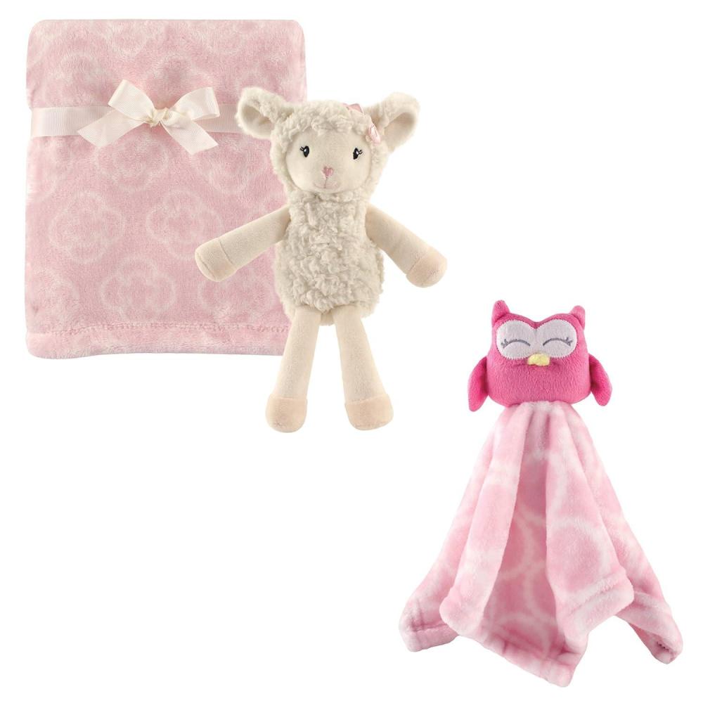 imageHudson Baby Plush Blanket Security Blanket ampamp ToyGirl LambPink Owl