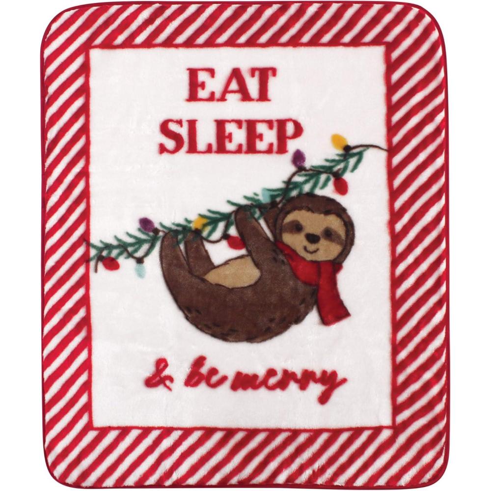 imageHudson Baby Unisex Baby High Pile Plush Blanket Moose Wonderful Time One SizeChristmas Sloth