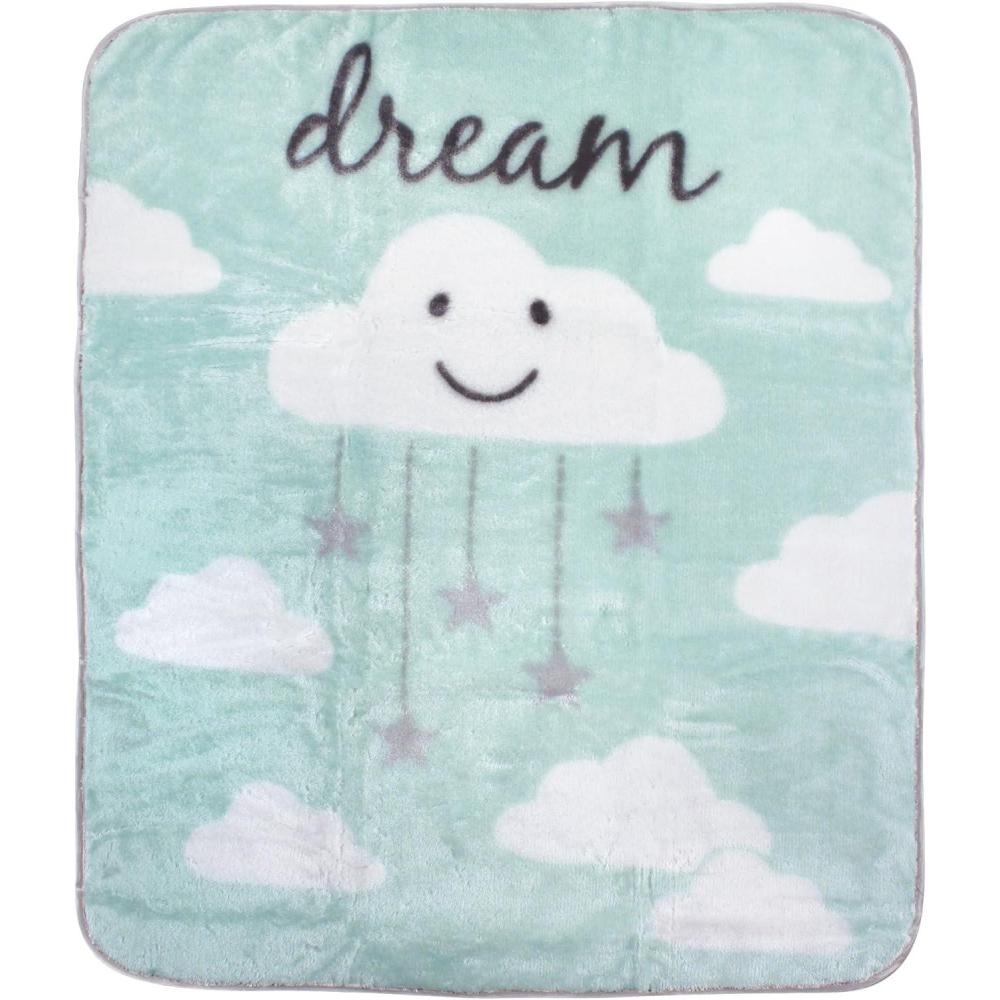 imageHudson Baby Unisex Baby High Pile Plush Blanket Moose Wonderful Time One SizeMint Cloud