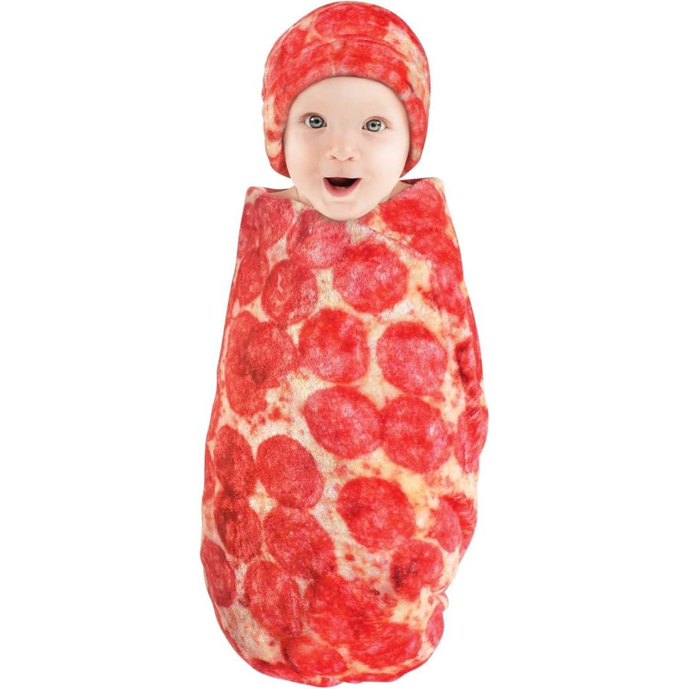 imageHudson Baby Unisex Baby Plush Food Burrito or Pizza Blanket and Cap Pepperoni Pizza One SizePepperoni Pizza