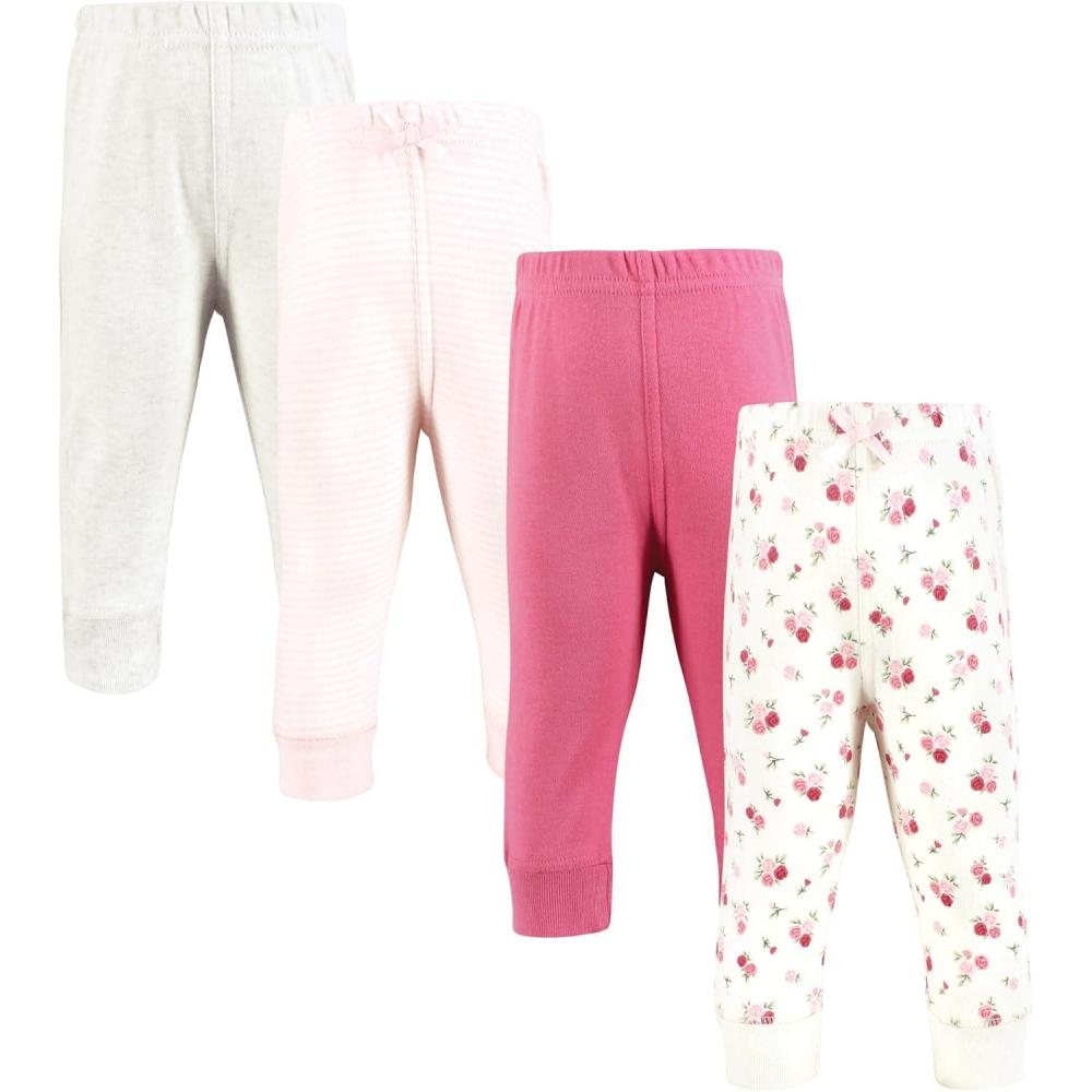 imageHudson Baby Unisex Baby and Toddler Cotton Pants and LeggingsAntique Rose