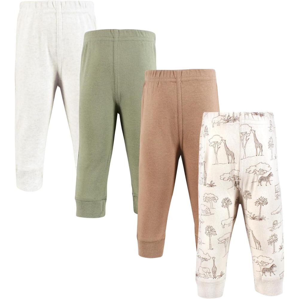 imageHudson Baby Unisex Baby and Toddler Cotton Pants and LeggingsBeige Safari Scene