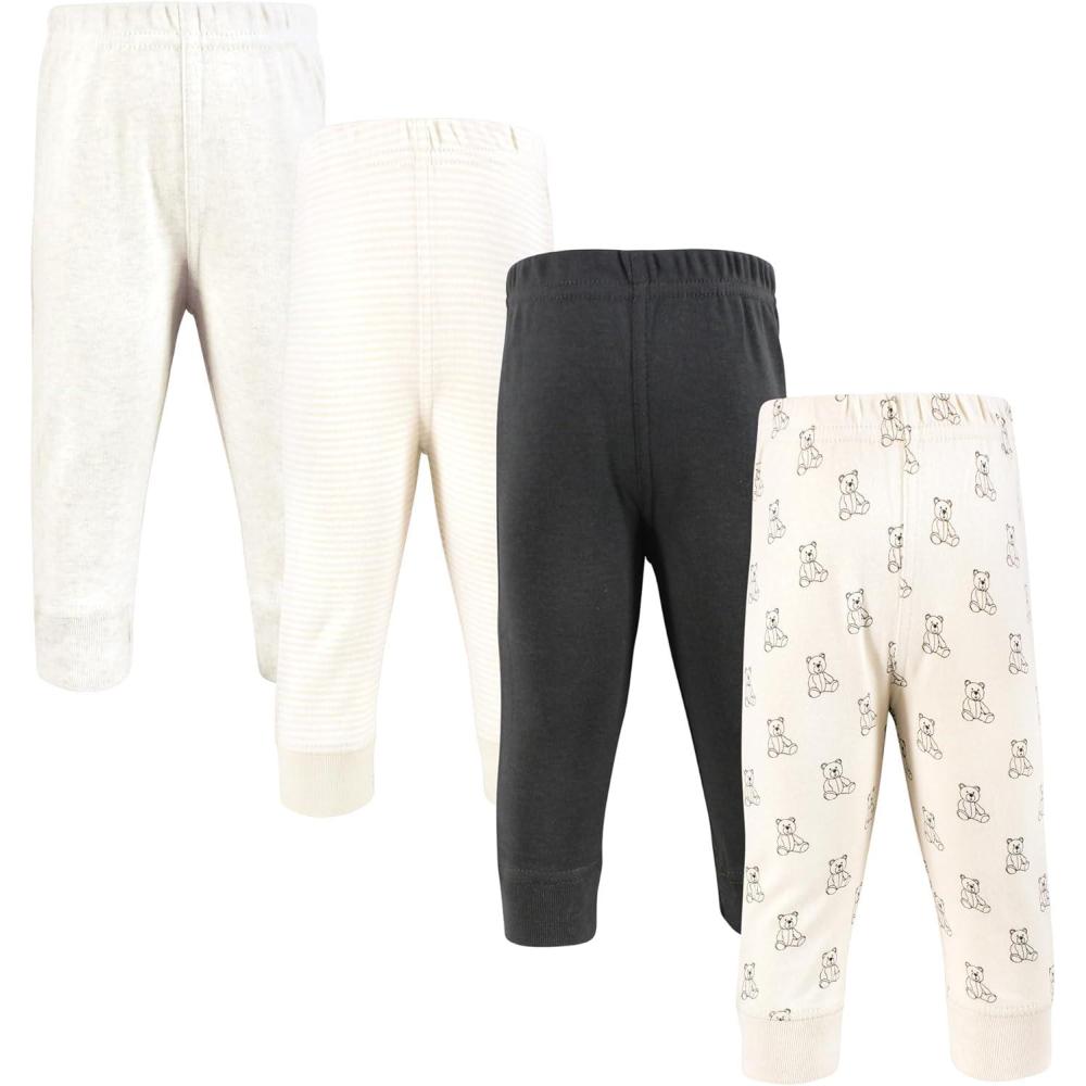 imageHudson Baby Unisex Baby and Toddler Cotton Pants and LeggingsBeige Teddy Bear