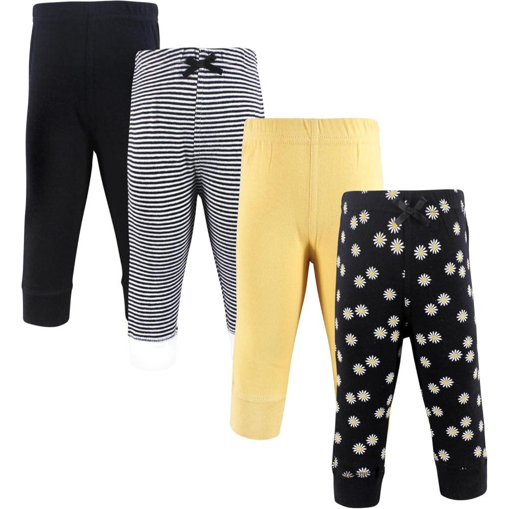 imageHudson Baby Unisex Baby and Toddler Cotton Pants and LeggingsBlack Daisy