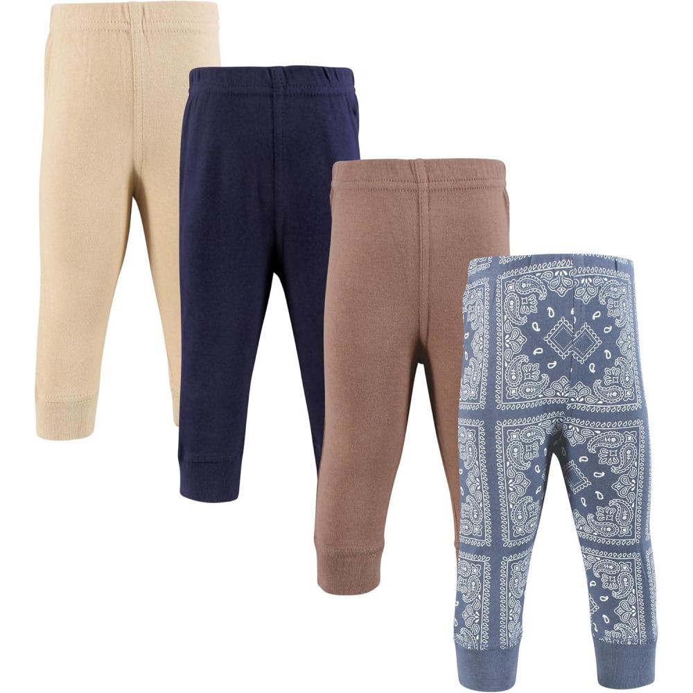 imageHudson Baby Unisex Baby and Toddler Cotton Pants and LeggingsBlue Bandana