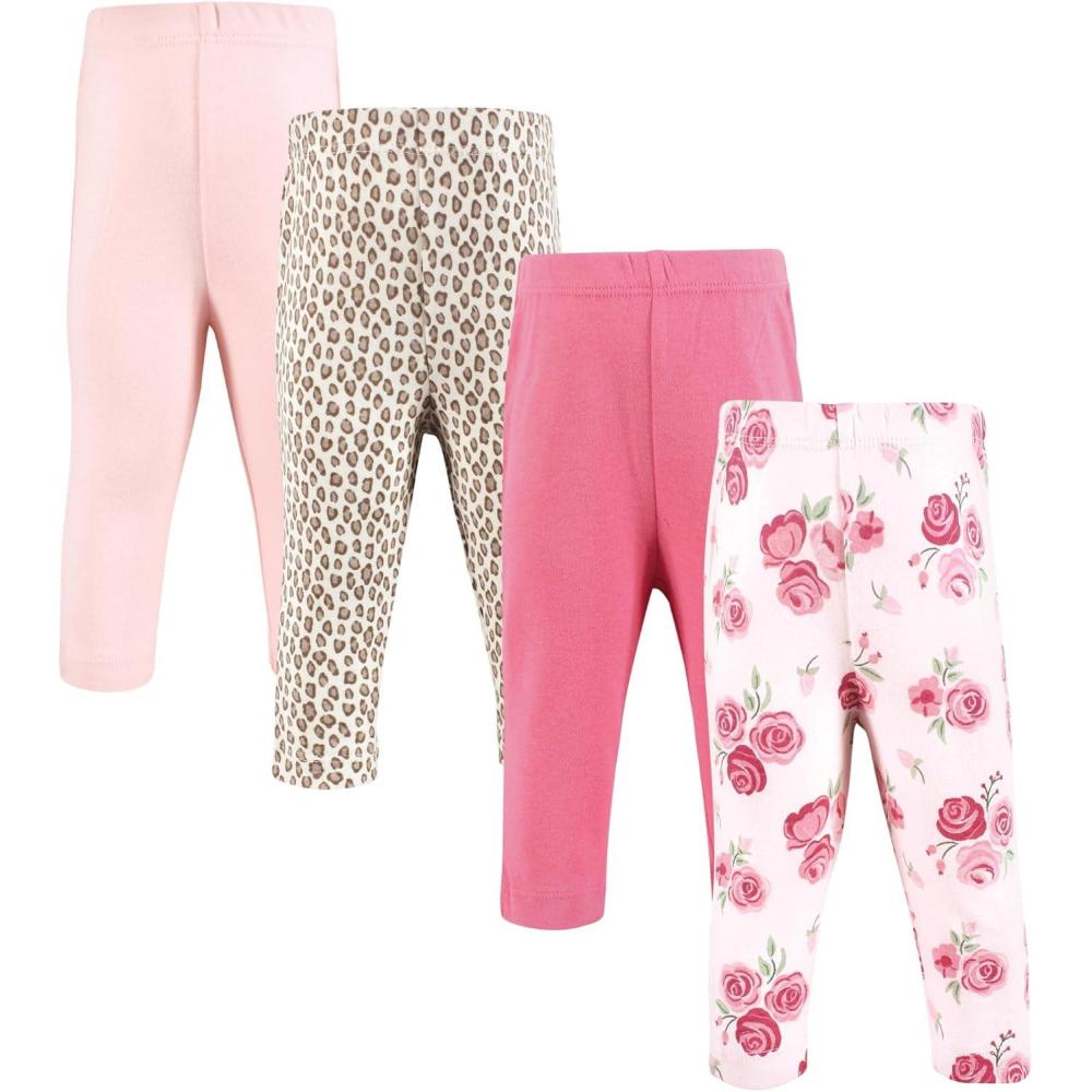 imageHudson Baby Unisex Baby and Toddler Cotton Pants and LeggingsBlush Rose Leopard