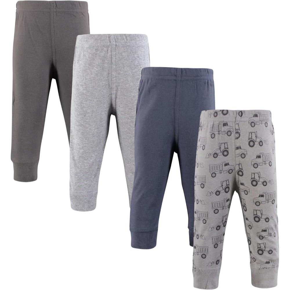 imageHudson Baby Unisex Baby and Toddler Cotton Pants and LeggingsGray Construction Trucks