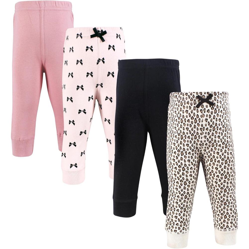 imageHudson Baby Unisex Baby and Toddler Cotton Pants and LeggingsLeopard Bows
