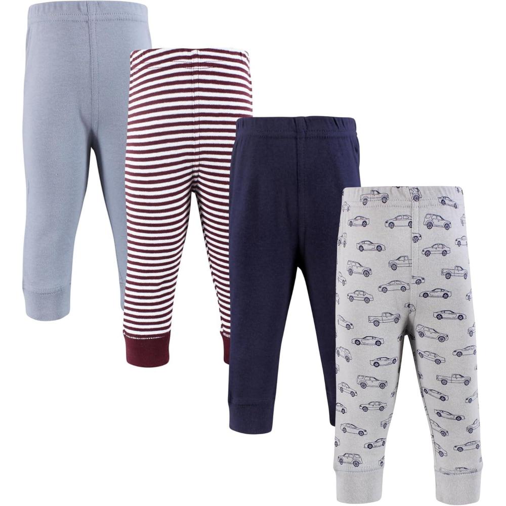 imageHudson Baby Unisex Baby and Toddler Cotton Pants and LeggingsNavy Cars