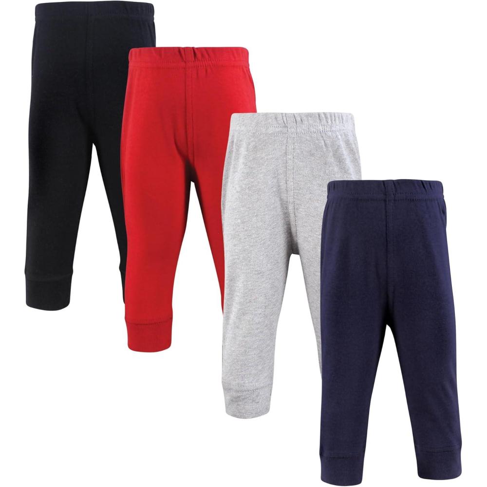 imageHudson Baby Unisex Baby and Toddler Cotton Pants and LeggingsNavy Red Black