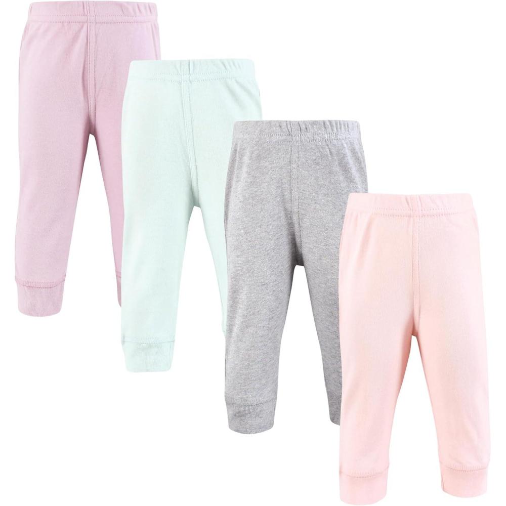 imageHudson Baby Unisex Baby and Toddler Cotton Pants and LeggingsPink Purple Mint