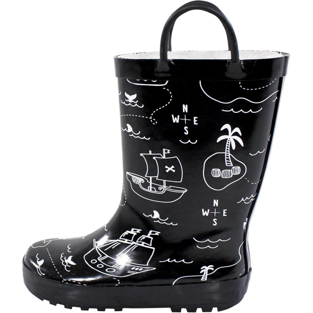 imageHudson Baby Unisex Baby and Toddler Rain BootsFun Pirate