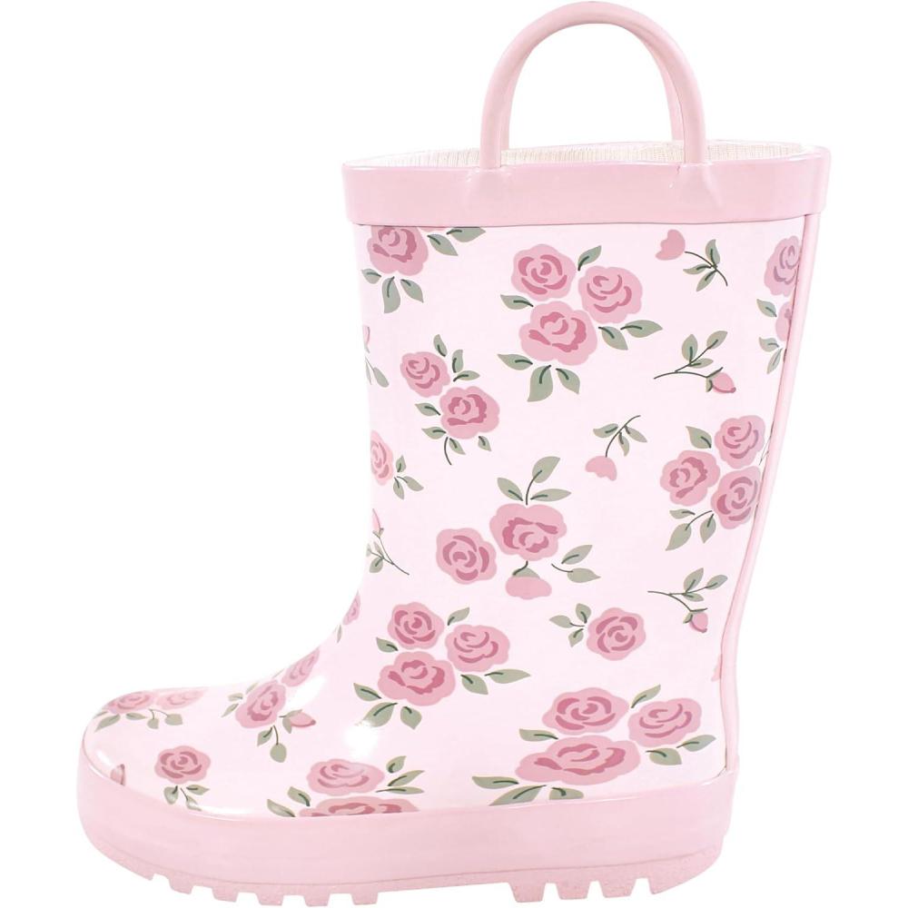 imageHudson Baby Unisex Baby and Toddler Rain BootsMauve Ditsy Rose