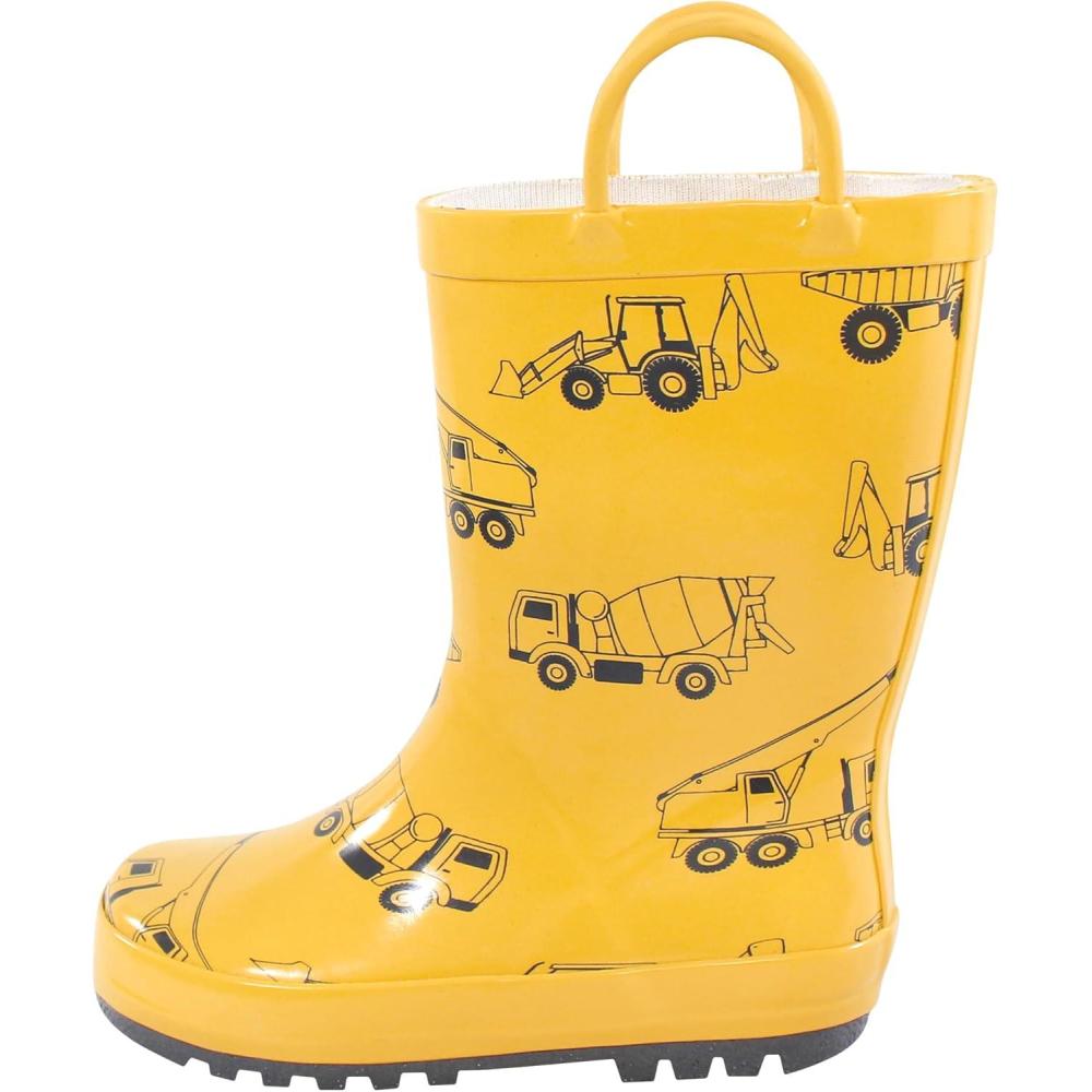 imageHudson Baby Unisex Baby and Toddler Rain BootsYellow Construction
