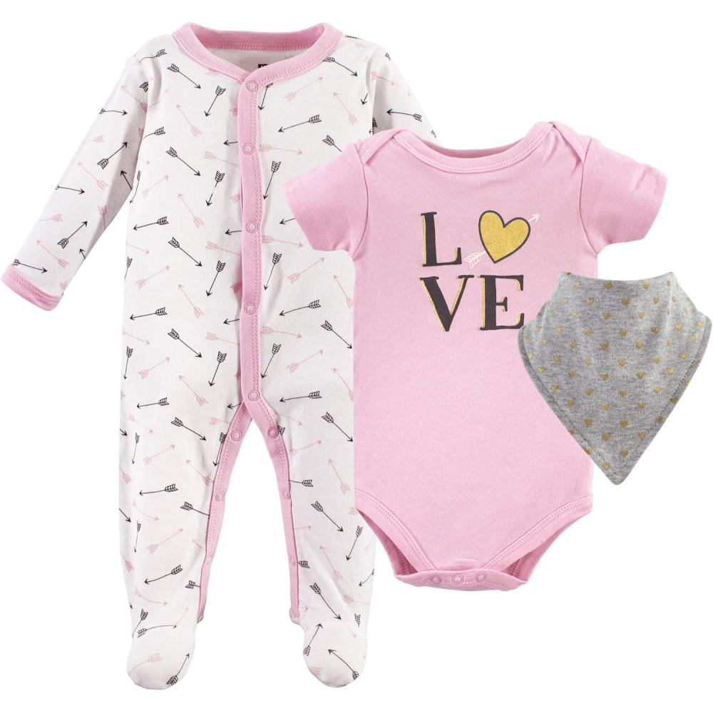 imageHudson Baby babyboys Av2024hudson Baby Unisex Baby Cotton Sleep and Play Bodysuit and Bandana Bib Set607dbe08Love