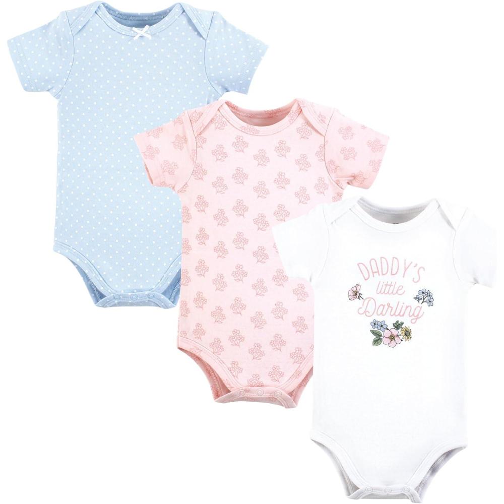 imageHudson Baby babyboys Cotton Bodysuits 3packDaddys Little Darling