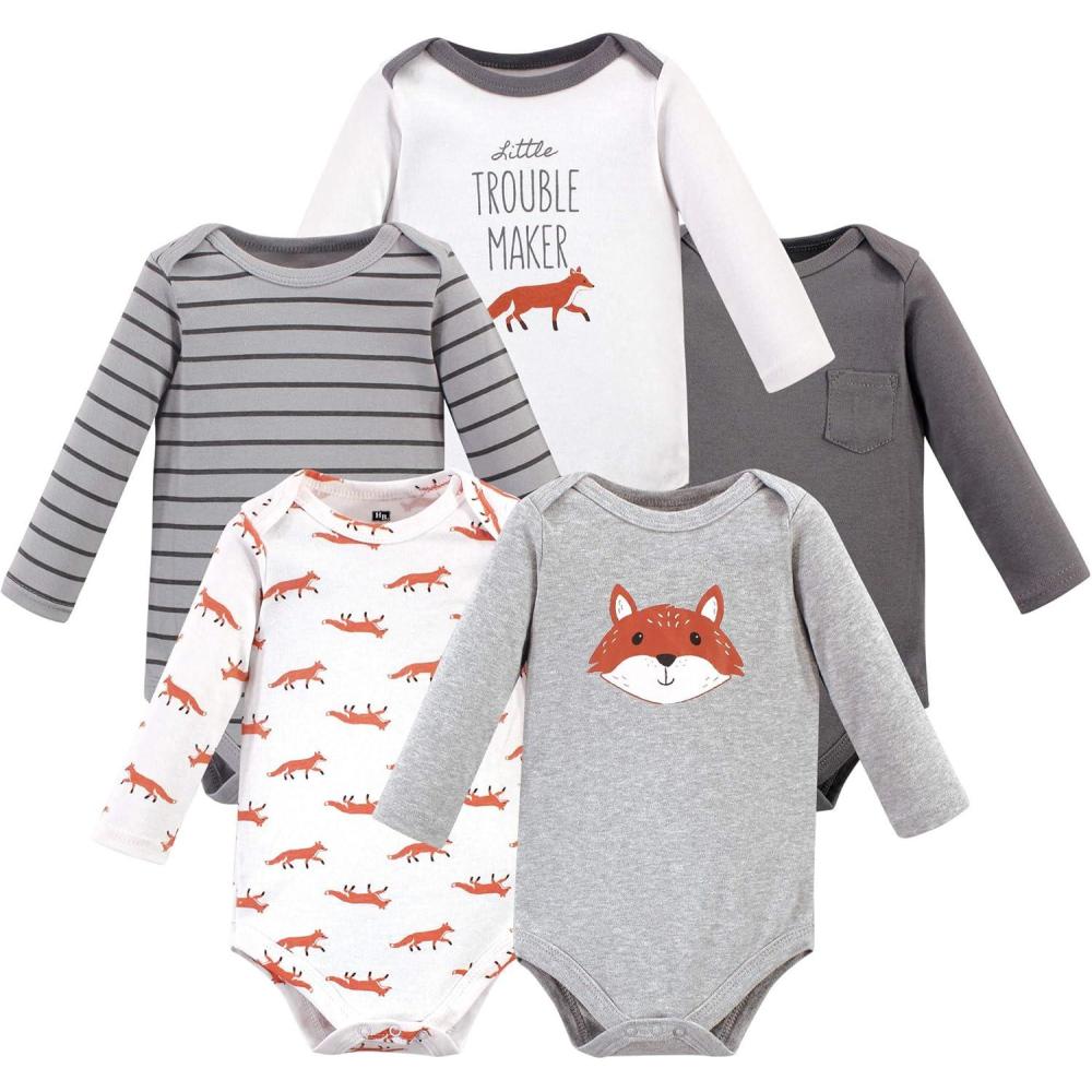 imageHudson Baby babyboys Cotton Longsleeve Bodysuits 5packLittle Fox